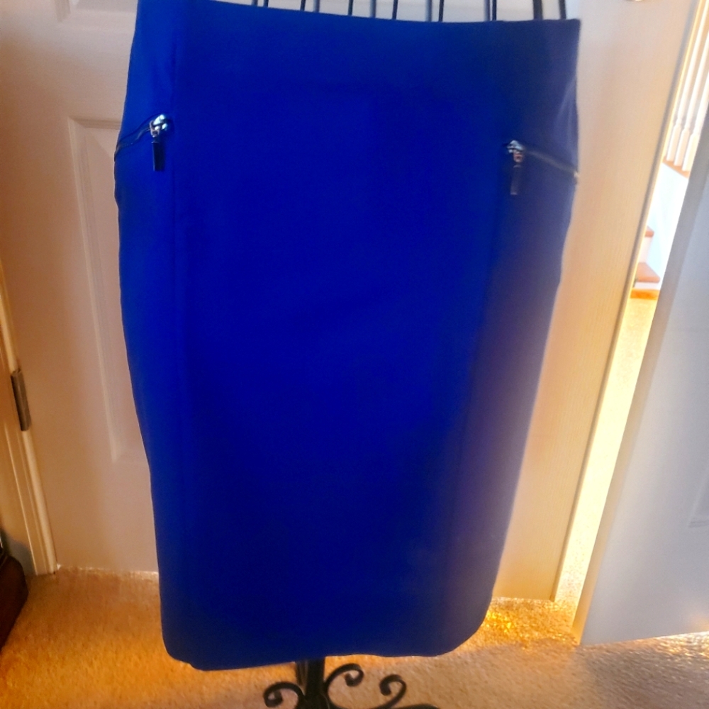 Size 10 Alfani blue skirt with zippers
